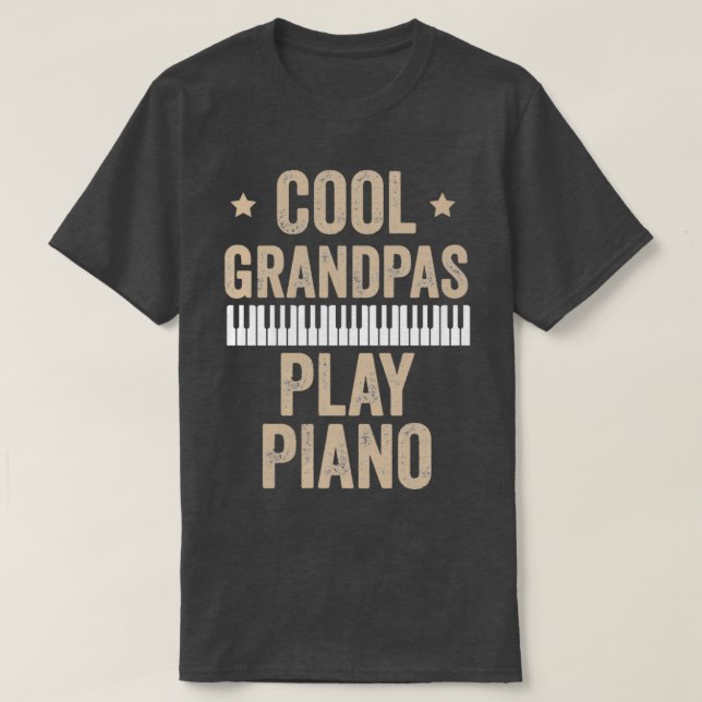 Camiseta Legal Grandpas Jogam Piano Piano Pianista Gift Mus (Frente do Design)