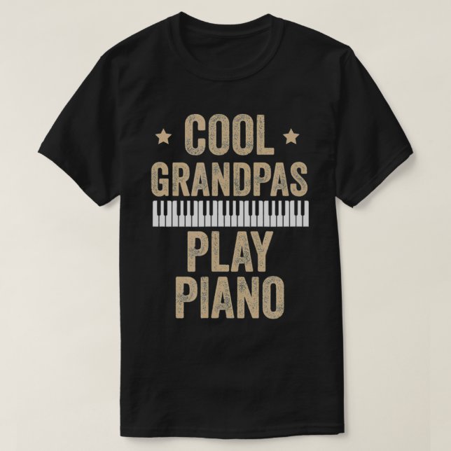 Camiseta Legal Grandpas Jogam Piano Piano Pianista Gift Mus (Frente do Design)