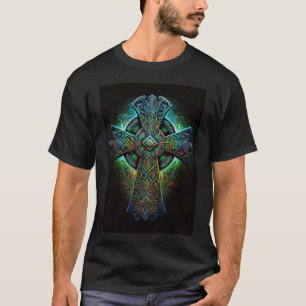 Camiseta Legal Green Irish e Scottish Celtic Cross Design