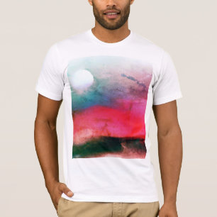 Camiseta Legal Grungy Aurora Watercolor Paisagem