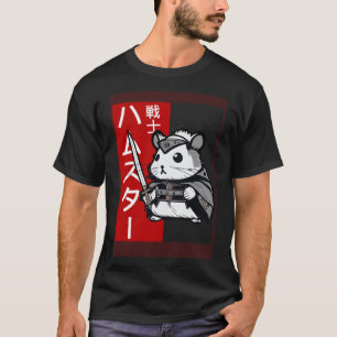 Camiseta Legal Hamster do Guerreiro Samurai com Escrevendo 