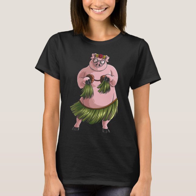 Camiseta Legal Havaiano Luau Pig Funny Boar Lover Hula Danc (Frente)
