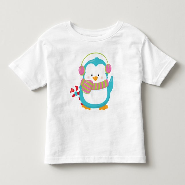 Camiseta Legal Hipster Pinguim de inverno Crianças Toddler  (Frente)