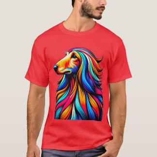 Camiseta Legal Hound Colorida de Cachorro Afegão Arte de Ca