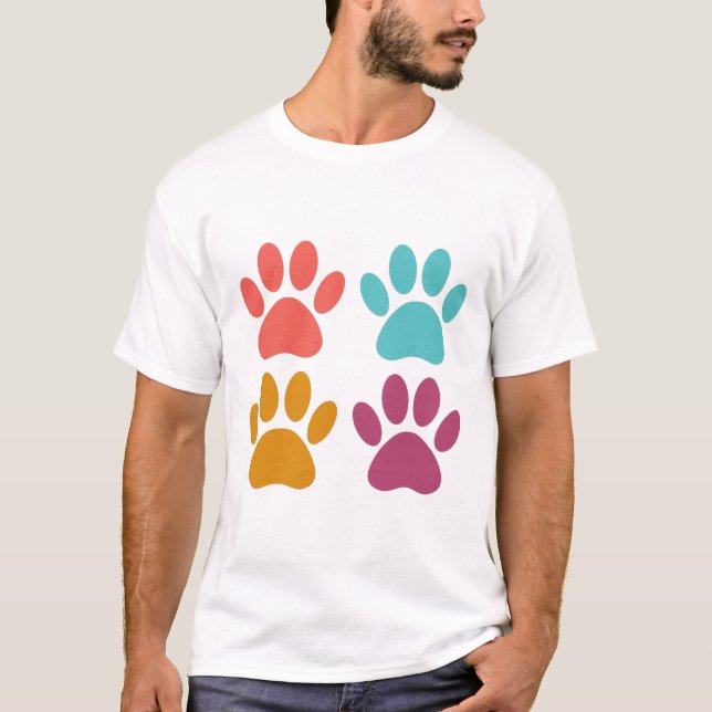 Camiseta Legal impressões de pata de cães (Frente)