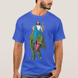 Camiseta Legal Jesus Correndo Dinossauro Engraçado Christi