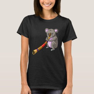 Camiseta Legal Koala Jogando Didgeridoo Encantado Bear Musi