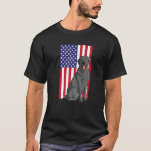 Camiseta Legal Labrador para Homens Black Lab EUA Bandeira