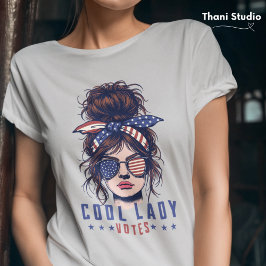 Camiseta Legal Lady Votes Vintage Mensagem Cabelo Eleição