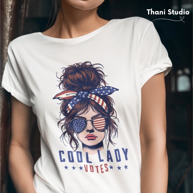 Camiseta Legal Lady Votes Vintage Mensagem Cabelo Eleição (Criador carregado)