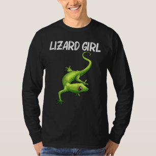 Camiseta Legal Lagarto Para Meninas Gecko Green Reptile Ani