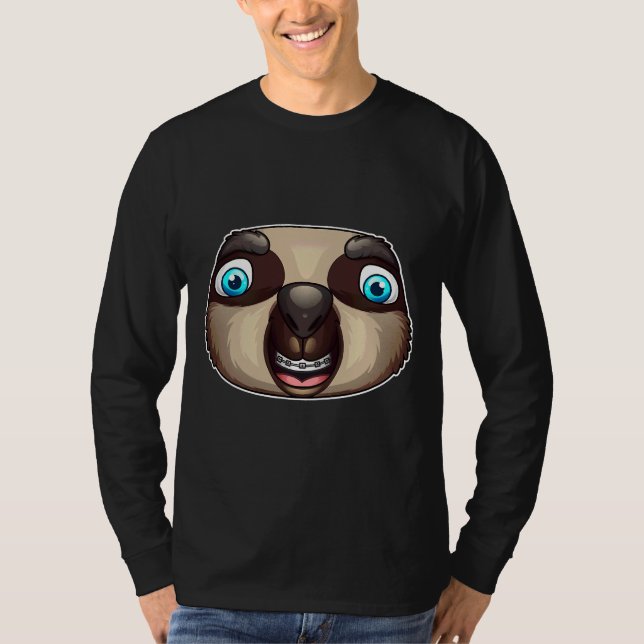 Camiseta Legal Lama com aparelho dentário engraçado (Frente)