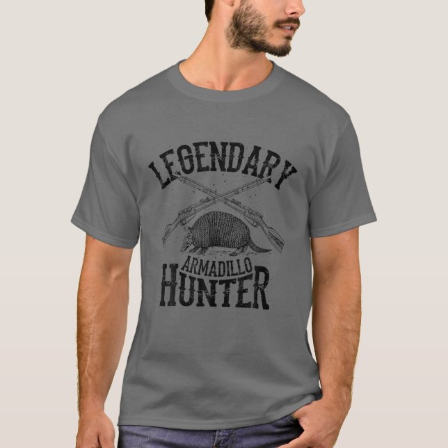 Camiseta Legal Legendário Armadillo Hunter | Caça Funny Le (Frente)