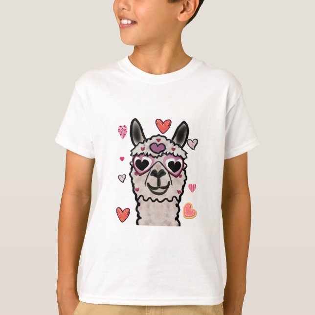Camiseta Legal Llama com óculos cardíacos (Frente)