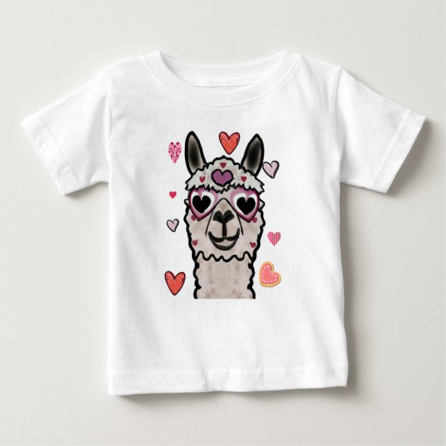 Camiseta Legal Llama com óculos cardíacos (Frente)
