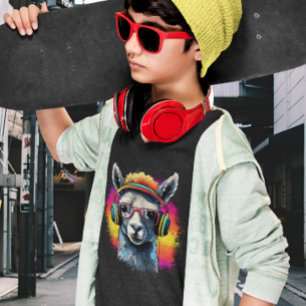 Camiseta Legal Llama DJ com Fones de ouvido