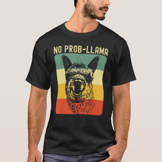 Camiseta Legal Llama Para Homens Mulheres Sem Fazenda Prob  (Frente)