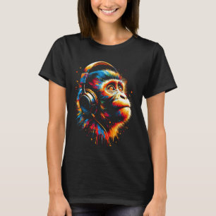 Camiseta Legal Macaque Macaco Ausculta Música e Arte