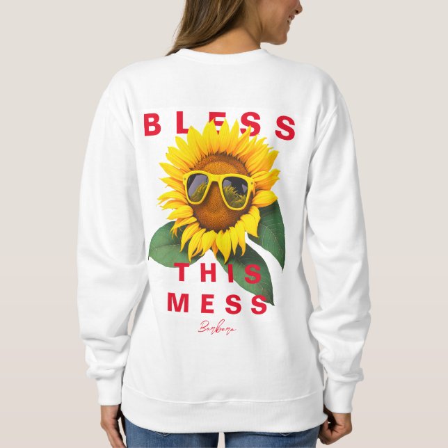 Camiseta Legal Mãe A Viver Abençoa Este Sunflower (Verso)