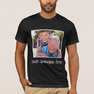 Camiseta Legal Melhor Avô Alguma Foto Personalizada Preta 
