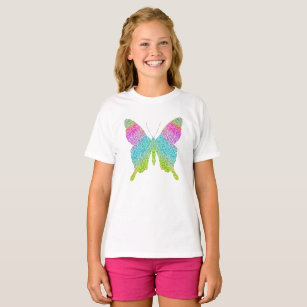 Camiseta Legal menina de borboleta colorida
