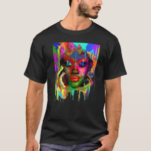 Camiseta Legal mulher africana pintada com cor