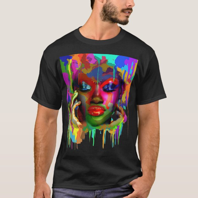 Camiseta Legal mulher africana pintada com cor (Frente)