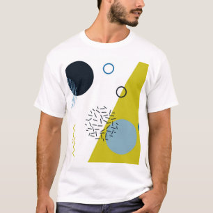 Camiseta Legal, na moda, moderno, geométrico azul verde de