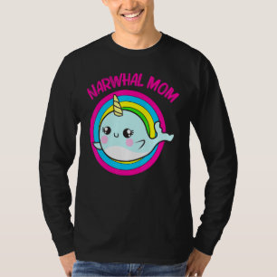 Camiseta Legal Narwhat Para Mãe Mãe Rainbow Tusk Sea Unico