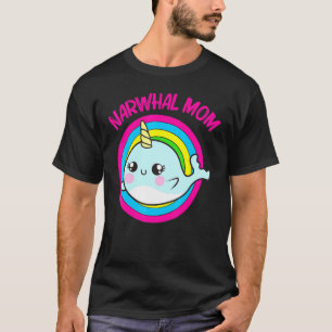 Camiseta Legal Narwhat Para Mãe Mãe Rainbow Tusk Sea Unico