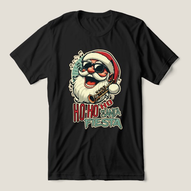 Camiseta Legal Natal engraçado com óculos de sol - Ho-ho-ho (Design frontal)
