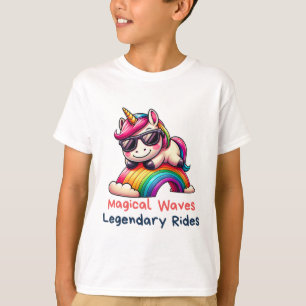 Camiseta Legal nuvens de óculos escuros unicórnios arco-íri