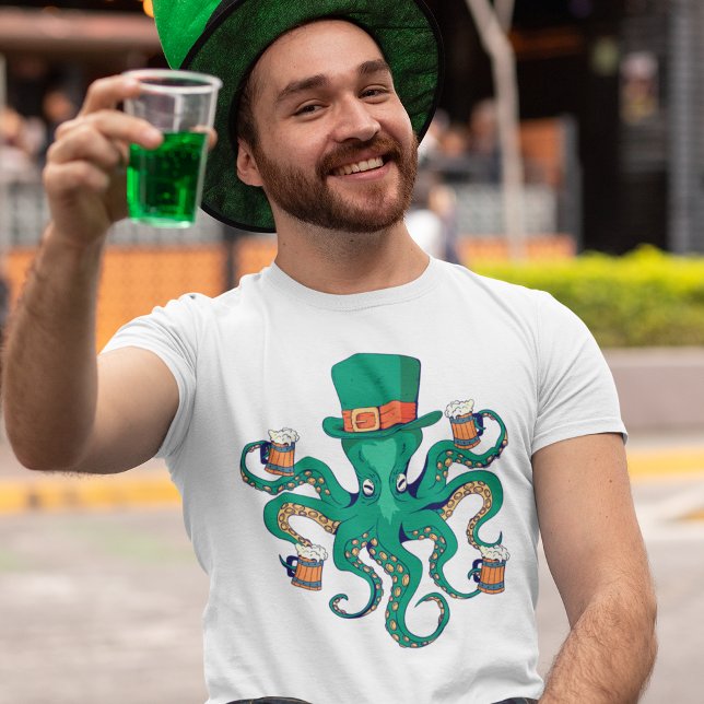Camiseta Legal Octopus Leprechaun Rua. Dia de Patrick (Criador carregado)