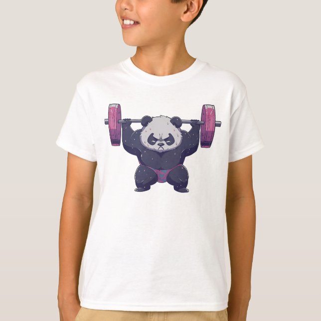 Camiseta Legal Panda a levantar pesos de lutas (Frente)