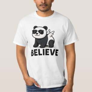 Camiseta Legal Panda com óculos de sol acredite em motivaçã