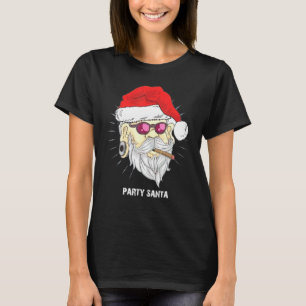 Camiseta Legal Papai Noel Vestindo Óculos Cigarros Fumantes