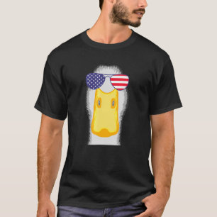 Camiseta Legal Pato Vestindo Bandeira Americana Óculos de s