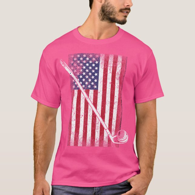 Camiseta Legal Patriótico Americano Bandeira Americana Golf (Frente)
