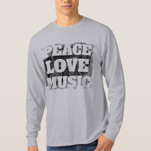 Camiseta Legal Paz Amor Música Retrô Distante Boombox