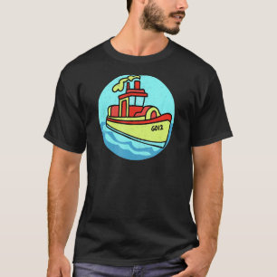 Camiseta Legal Pequeno Tugboat Desenhando Na Soma Da Divers