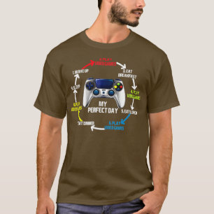 Camiseta Legal Presente Meu Dia Perfeito Jogar Videos games