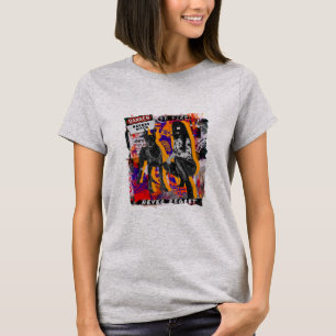 Camiseta Legal Punk Danger Ser Mulher-Fogo e Colagem de Cãe