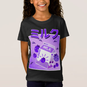 Camiseta Legal Retro 90 Japonês Kawaii Blueberry Milk Shak
