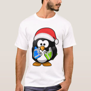 Camiseta Legal roupa de Natal Ho Papais noeis Santa Hat Pen