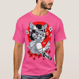 Camiseta Legal Samurai Cat Katana Ninja Gatinho Kawai