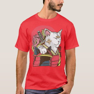 Camiseta Legal Samurai Warrior Cat l Engraçado Grap de Arte