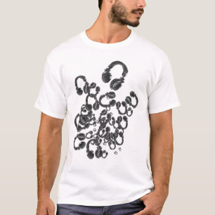 Camiseta legal selo de música dos fones de ouvido DJ