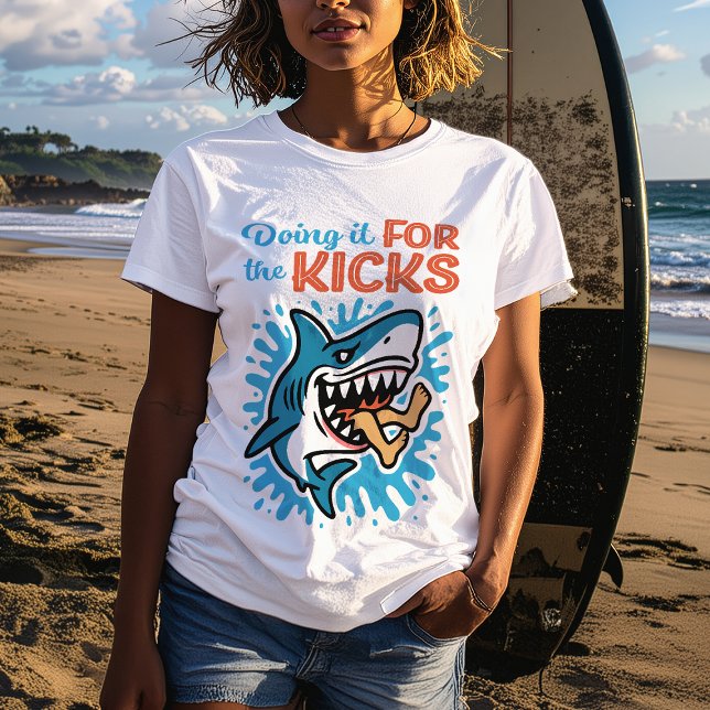 Camiseta Legal Shark Azul para Kicks Mulheres (Criador carregado)