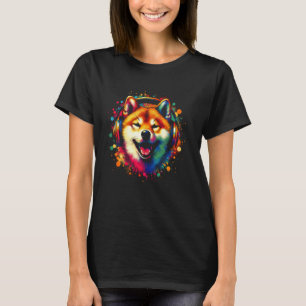 Camiseta Legal Shiba Inu Fone de Ouvido Música Art Natal 1