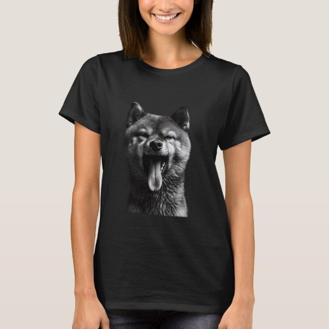 Camiseta Legal Shiba Inu Que Espalha A Língua Para Fora Des (Frente)